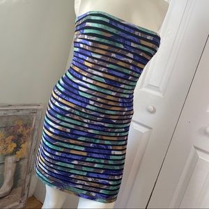 BCBGMaxAzria Silk Corset Strapless Cocktail Dress